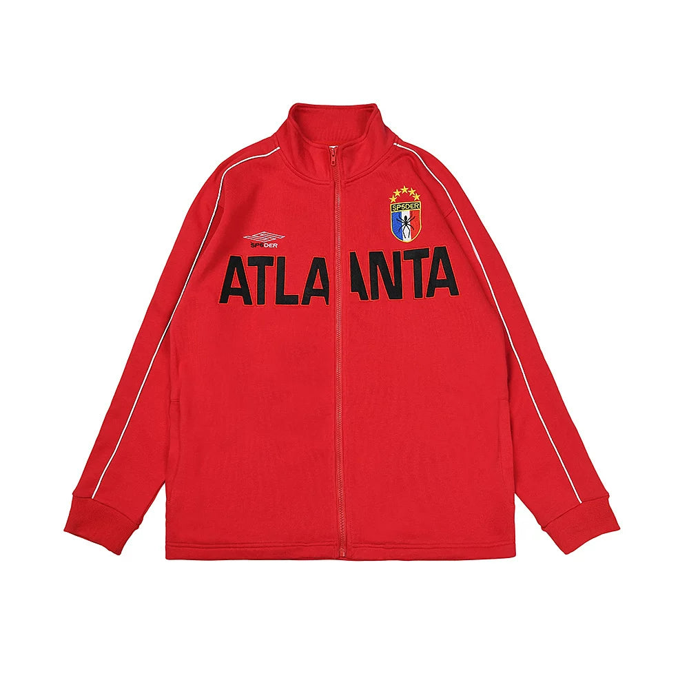 Sp5der ATLANTA Letter Print Stand Collar Zip Jacket