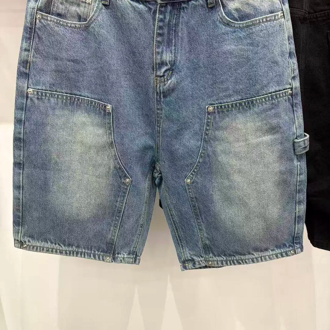 MIXED EMOTIO Washed Denim Shorts