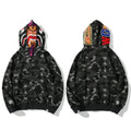 BAPE Style Camo Tiger Full-Zip Hoodie - Dark Grey/Black