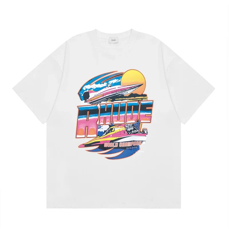 RHUDE High Street Oversized Graphic Pure Cotton T-Shirt