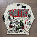 Mixed Emotion Rhinestone High-Street Long Sleeve