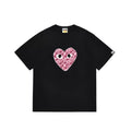 BAPE x PLAY Style Camo Heart Short-Sleeve Tee - Black/Pink