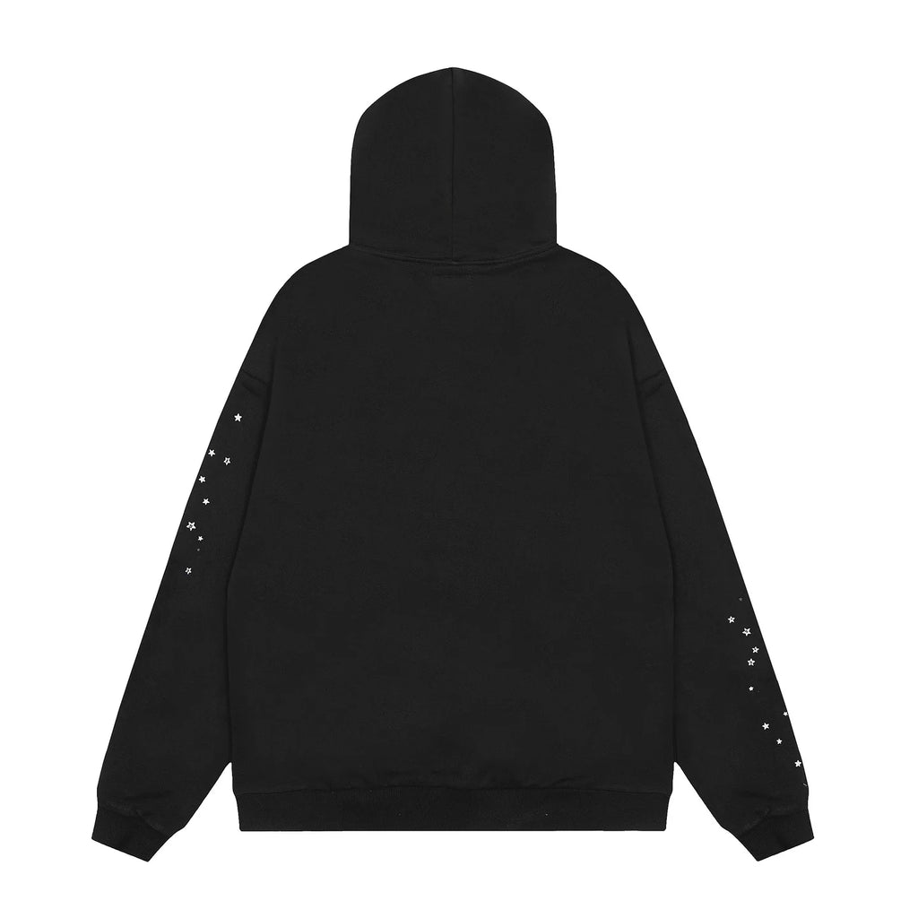 Sp5der Spider Web Print Cotton Hoodie