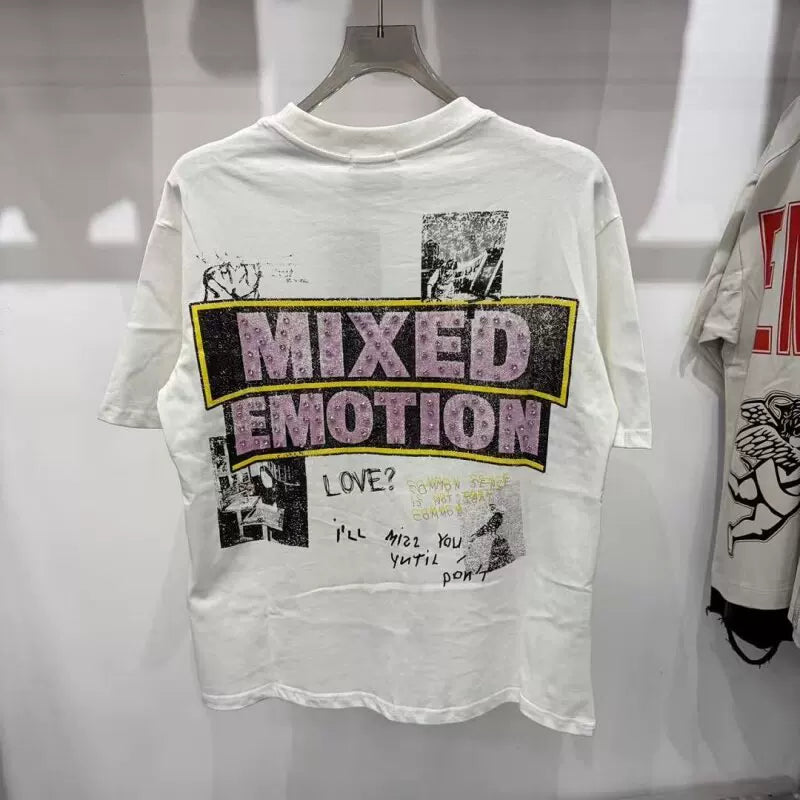 MIXED EMOTION Rhinestone Monogram High Street Tee