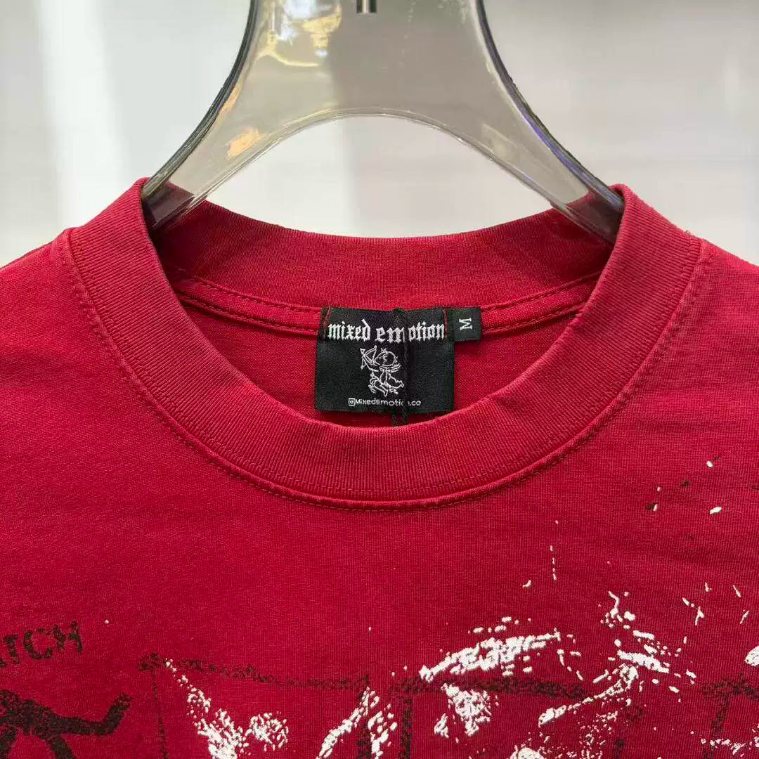 Mixed Emotion Washed Distressed Graffiti Tee