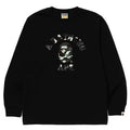 BAPE Style Arch Logo Monochrome Camo Ape Head Long-Sleeve Tee - Black
