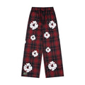 Denim Tears Plaid Cotton Flower Straight Leg Pants
