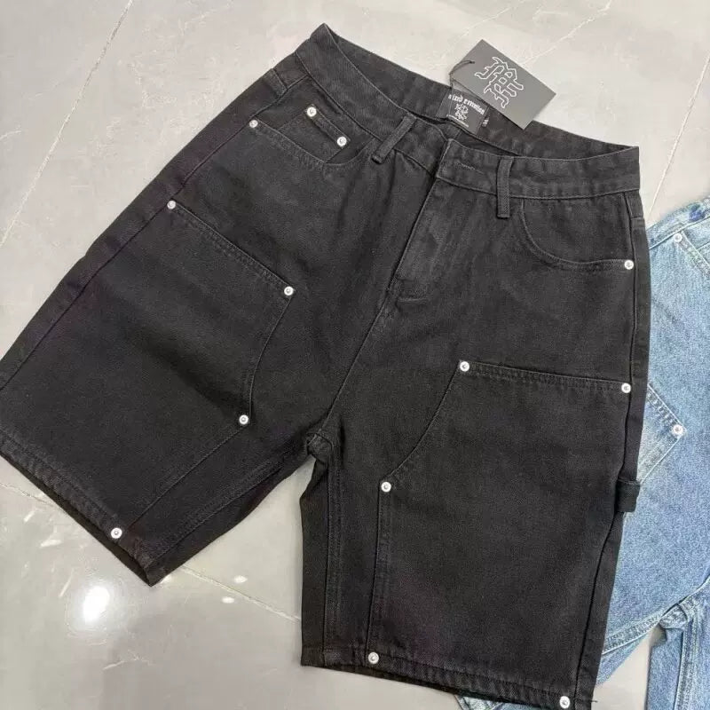 MIXED EMOTIO Washed Denim Shorts