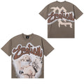 MIXED EMOTION Rhinestone Letter Graphic Oversized Tee