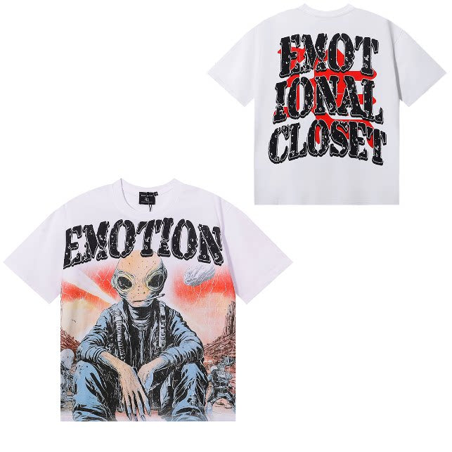 MIXED EMOTION Rhinestone Letter Graphic Oversized Tee