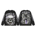 Hellstar Demonic Skull Graphic Long Sleeve Tee - Washed Black