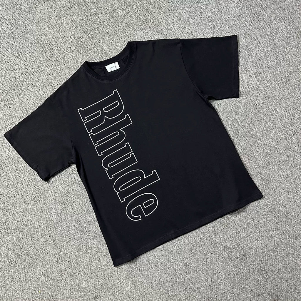 RHUDE Hollow Letter Graphic Pure Cotton Summer Tee