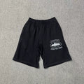 Corteiz Alcatraz Island Front Oval Logo Heavyweight Shorts black