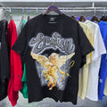 MIXED EMOTION Rhinestone Letter Graphic Oversized Tee