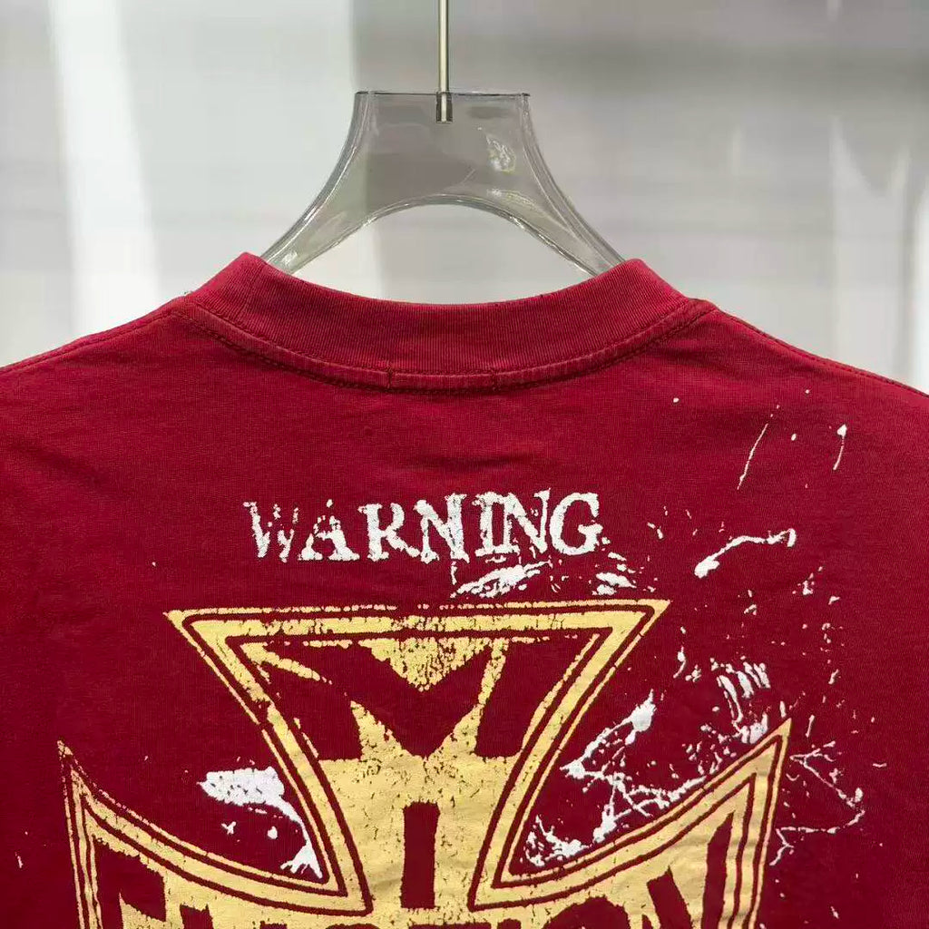 Mixed Emotion Washed Distressed Graffiti Tee
