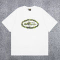 Corteiz Green Vine Camo Oval Logo T-Shirt - White Streetwear Tee
