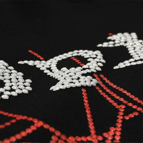 Sp5der Rhinestone Spider Web High Street Hoodie