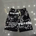 MIXED EMOTION Retro Streetwear Monogram Shorts