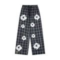 Denim Tears Plaid Cotton Flower Straight Leg Pants