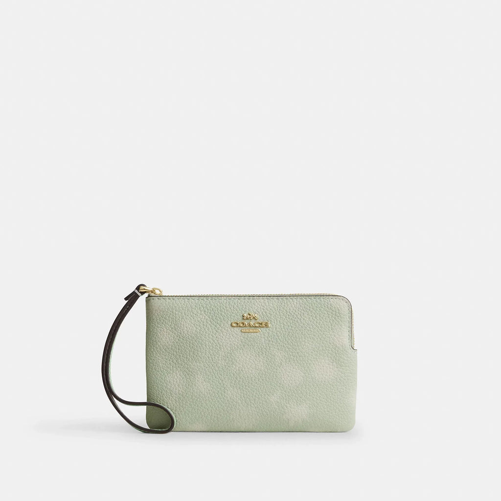 Coach Outlet Corner Zip Wristlet With Floral Print