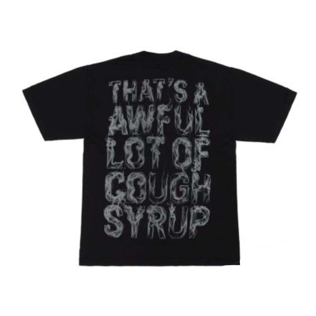 Awful Lot of Cough Syrup Black Smoke Spell Out Tee