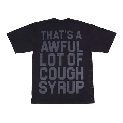 Awful Lot of Cough Syrup Black Tonal Spell Out Tee