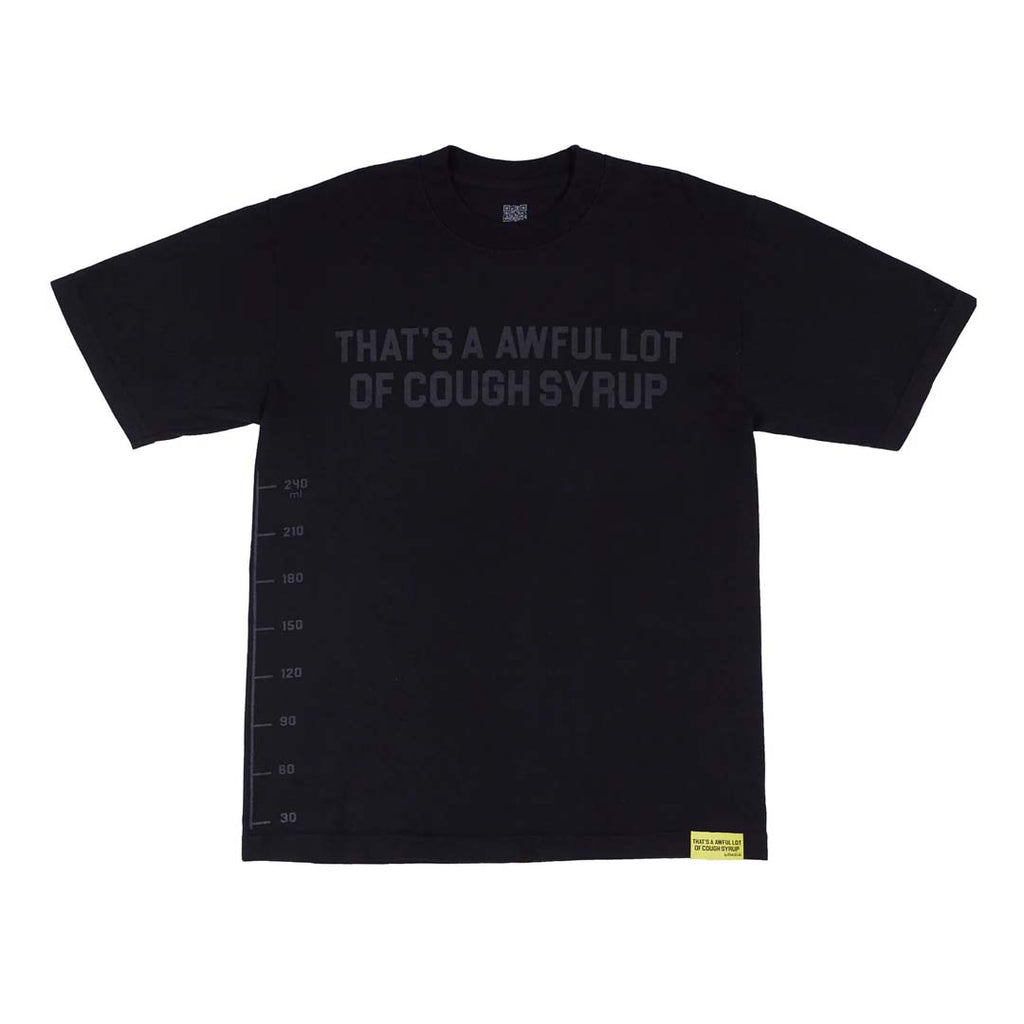 Awful Lot of Cough Syrup Black Tonal Spell Out Tee