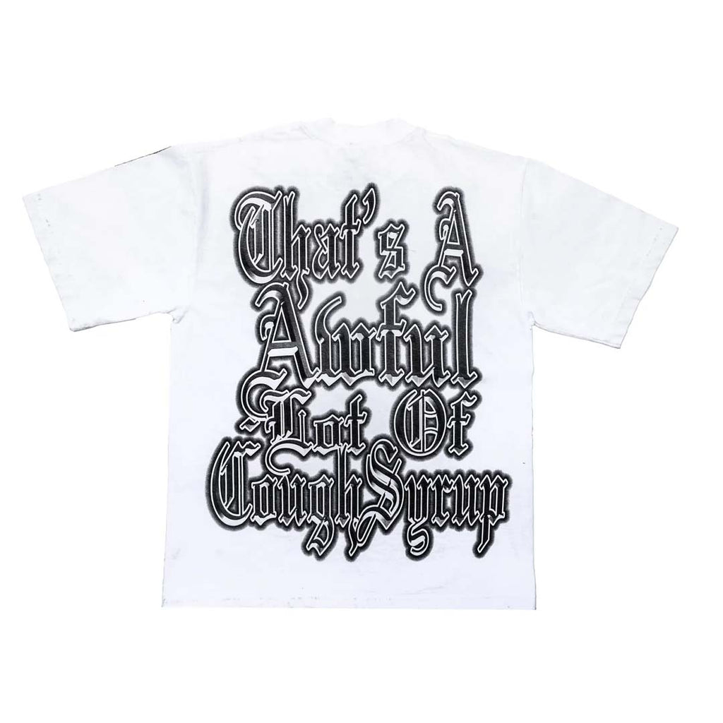 Awful Lot of Cough Syrup Cupid Tattoo White Black