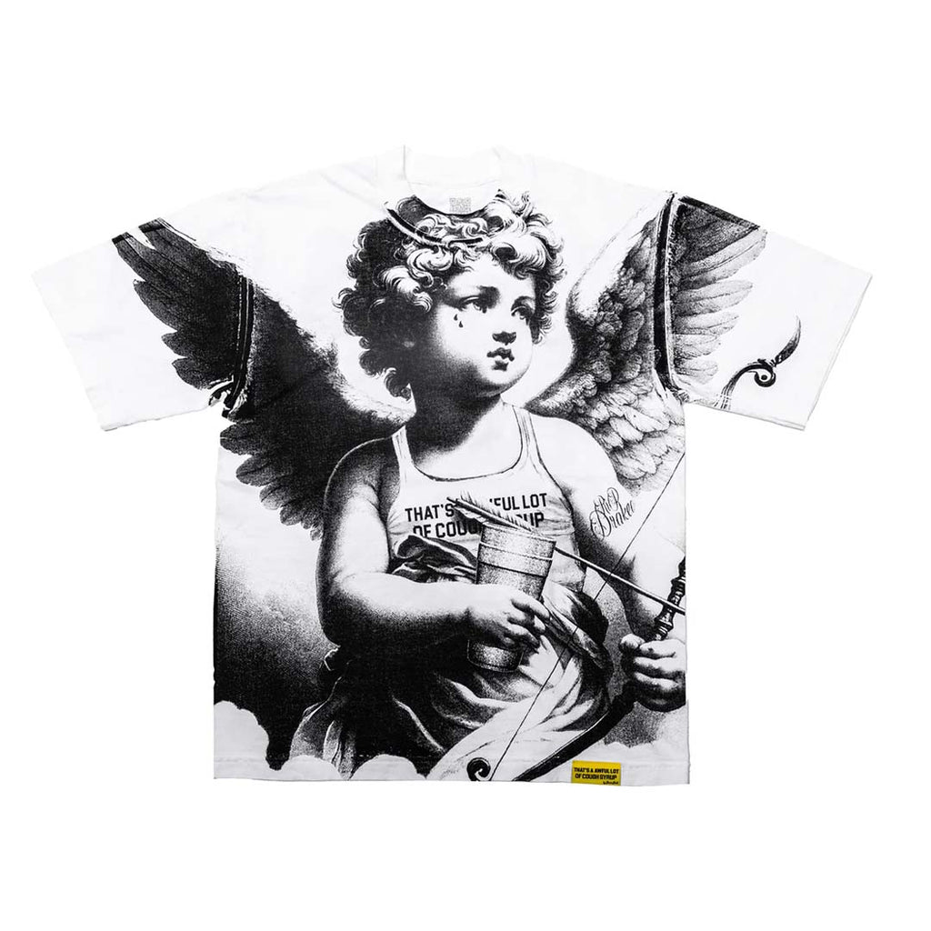 Awful Lot of Cough Syrup Cupid Tattoo White Black