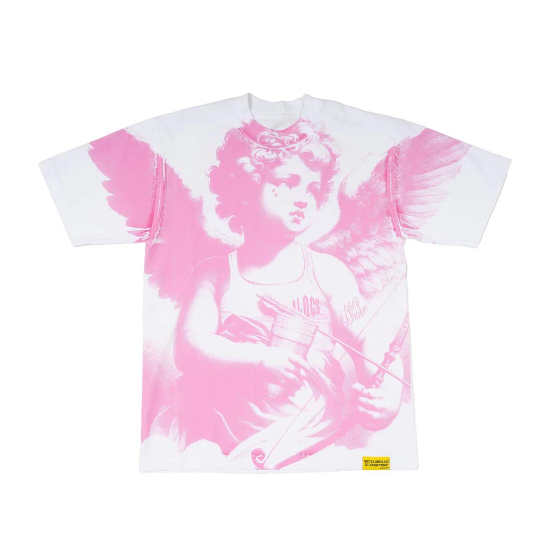 Awful Lot of Cough Syrup Cupid Tattoo White Pink