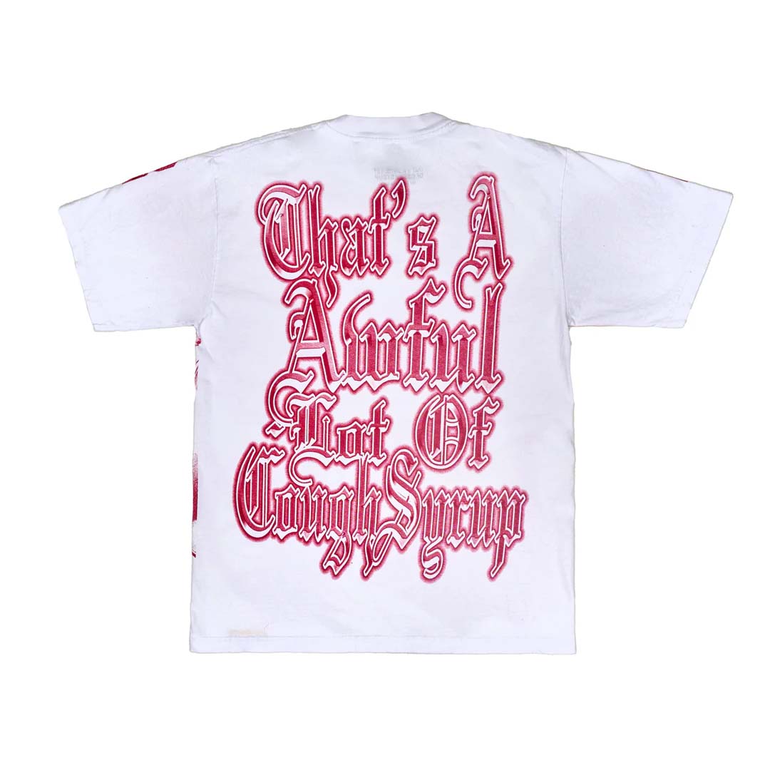 Awful Lot of Cough Syrup Cupid Tattoo White Red