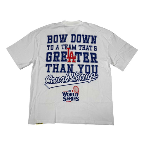 Awful Lot of Cough Syrup Dodgers Tee White