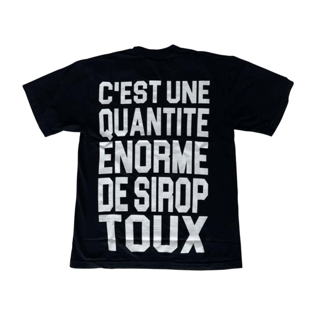 Awful Lot of Cough Syrup French Black Spell Out Tee