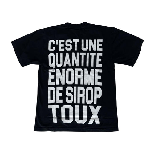Awful Lot of Cough Syrup French Black Spell Out Tee