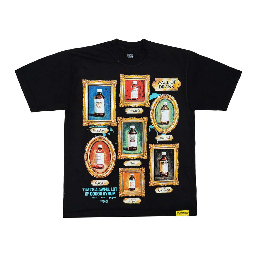 Awful Lot of Cough Syrup Wall of Drank Tee Black