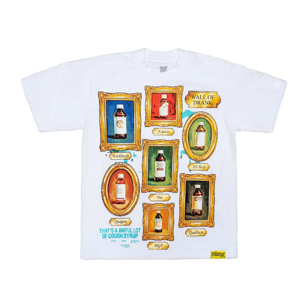 Awful Lot of Cough Syrup Wall of Drank Tee White