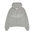 Broken Planet Heather Grey Zip Up Hoodie