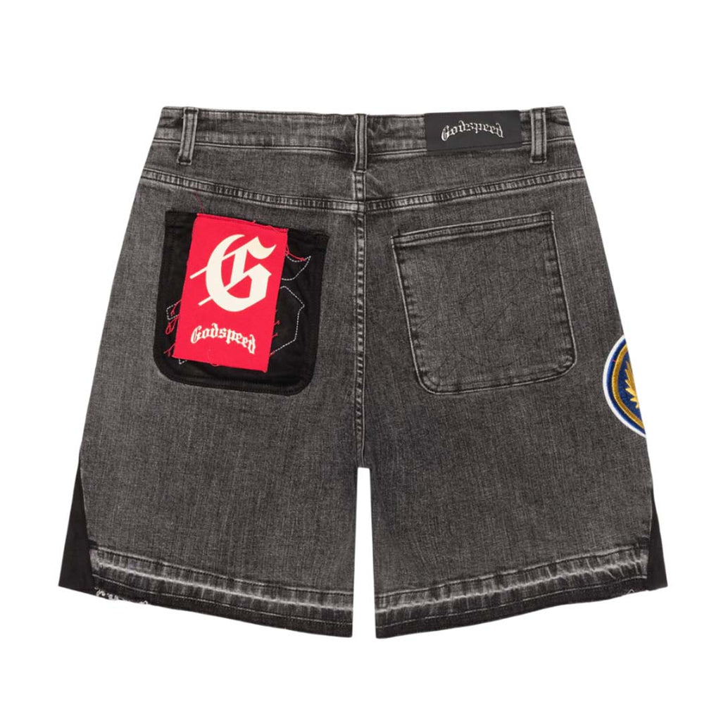 Godspeed Patchwork Denim Shorts V2 Grey
