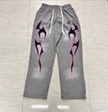 HELLSTAR Pink Flame Graphic Vintage Wash Sweatpants