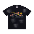 Hellstar Vintage Wash Camo Arrow Graphic Oversized T-Shirt - Black