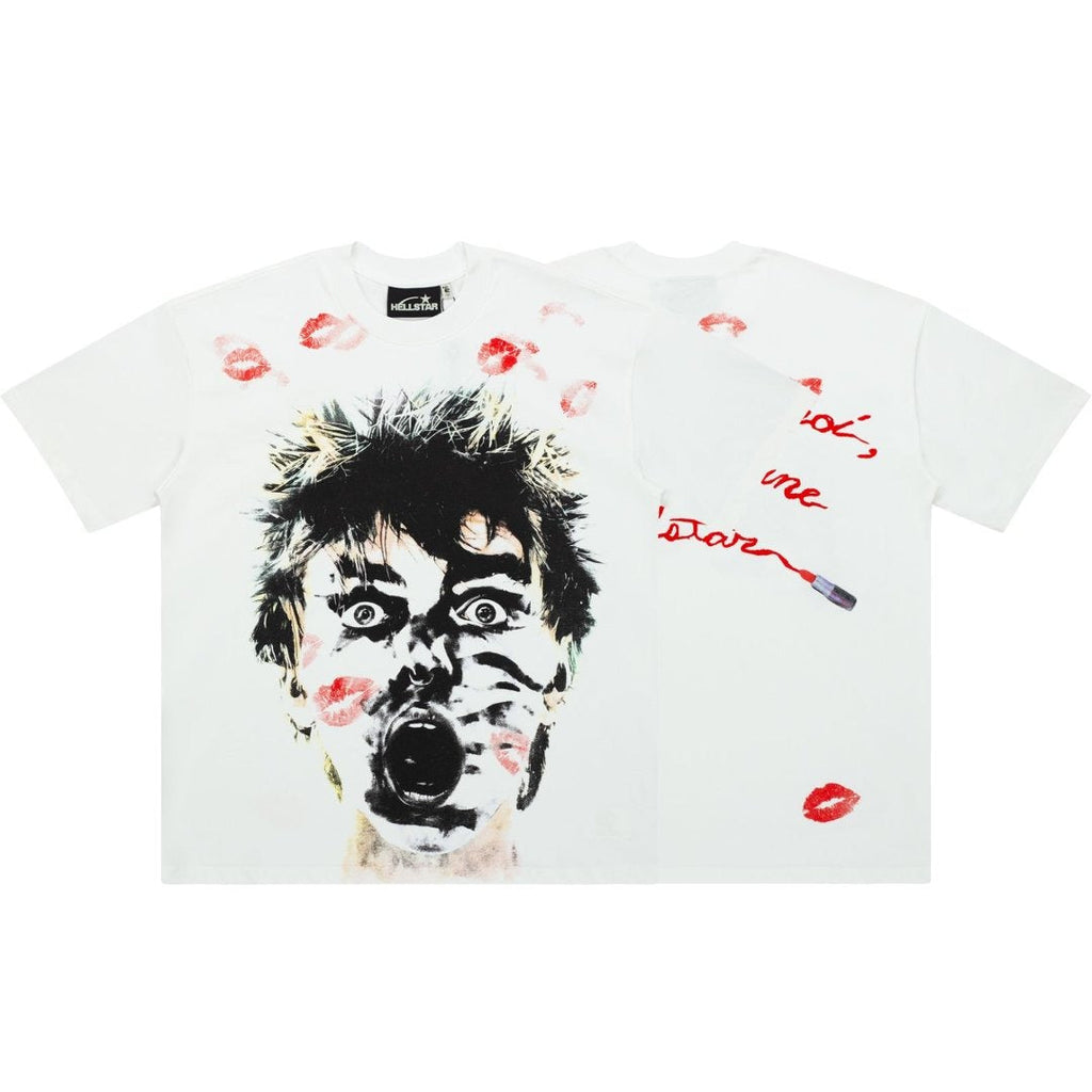 Hellstar Studios Abstract Silent Scream Graphic Cotton T-Shirt