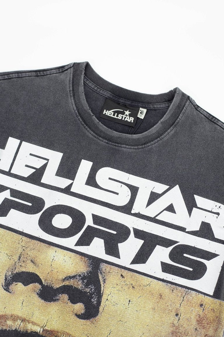 Hellstar Vintage Washed Torn Lips Graphic Oversized T-Shirt
