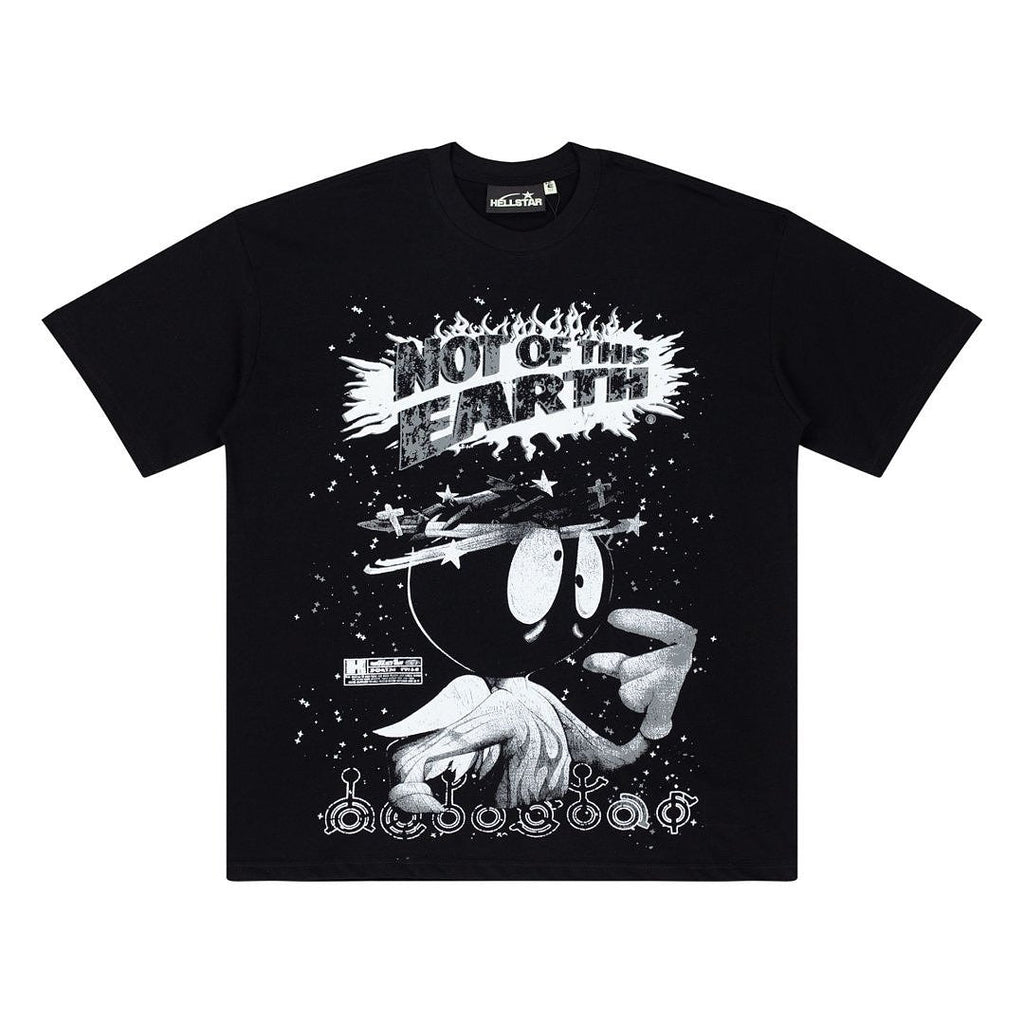 Hellstar Records Graphic Cotton T-Shirt - Black