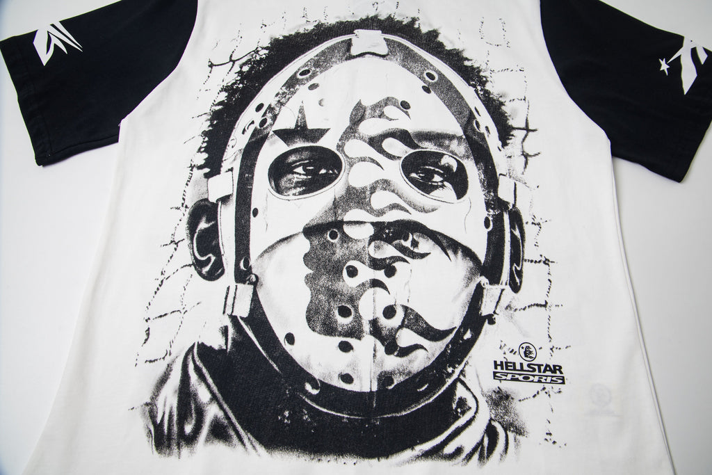 Hellstar High-Definition Graphic Spliced Short Sleeve T-Shirt – White