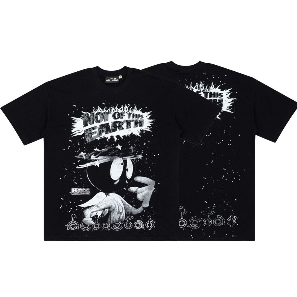 Hellstar Records Graphic Cotton T-Shirt - Black