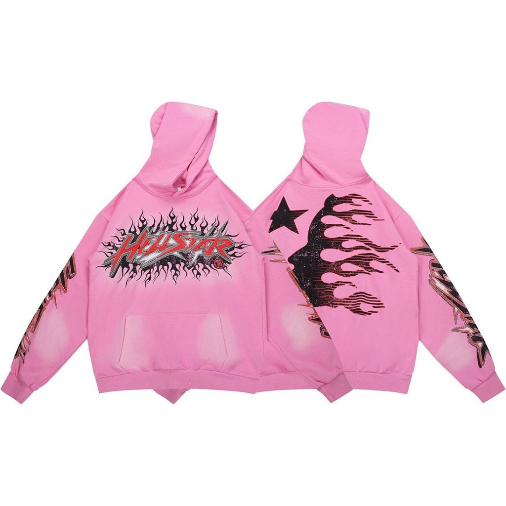 HELLSTAR Flame Logo Gradient Vintage Wash Hoodie
