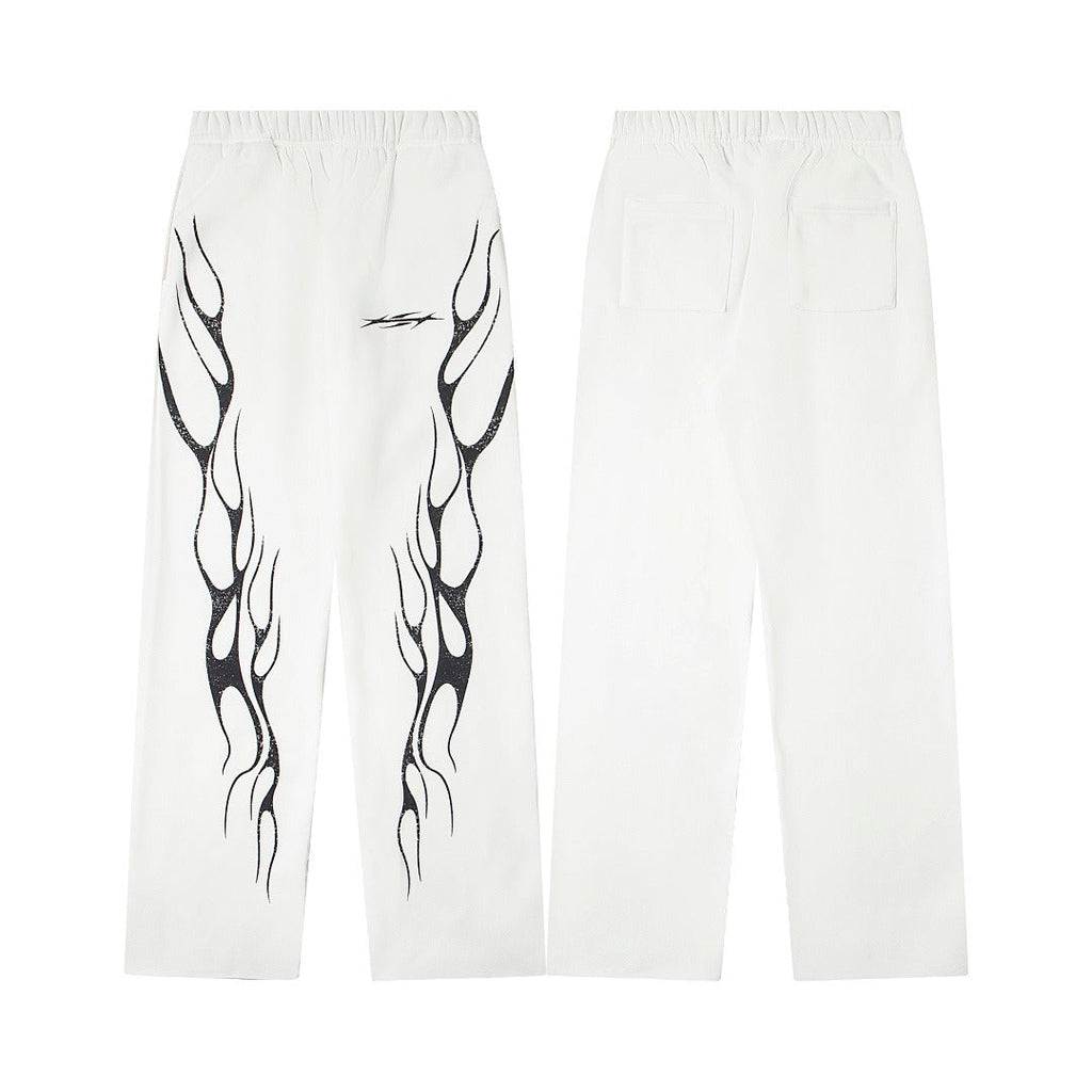 Hellstar Washed Fleece Graphic Sweatpants (White)