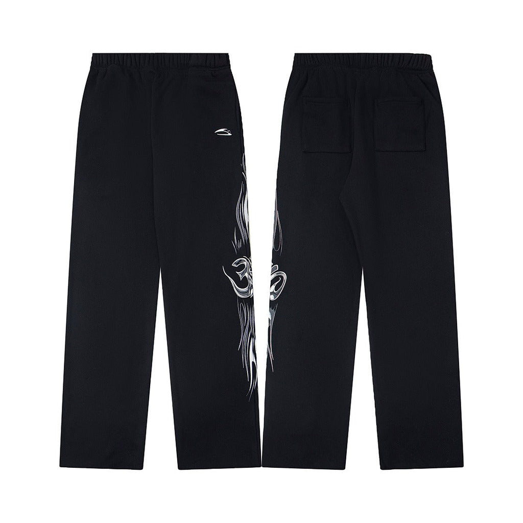 Hellstar High-Quality Vintage Washed Fleece Sweatpants (Black)