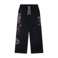 Hellstar Rhinestone & Washed Graphic Sweatpants (Black)