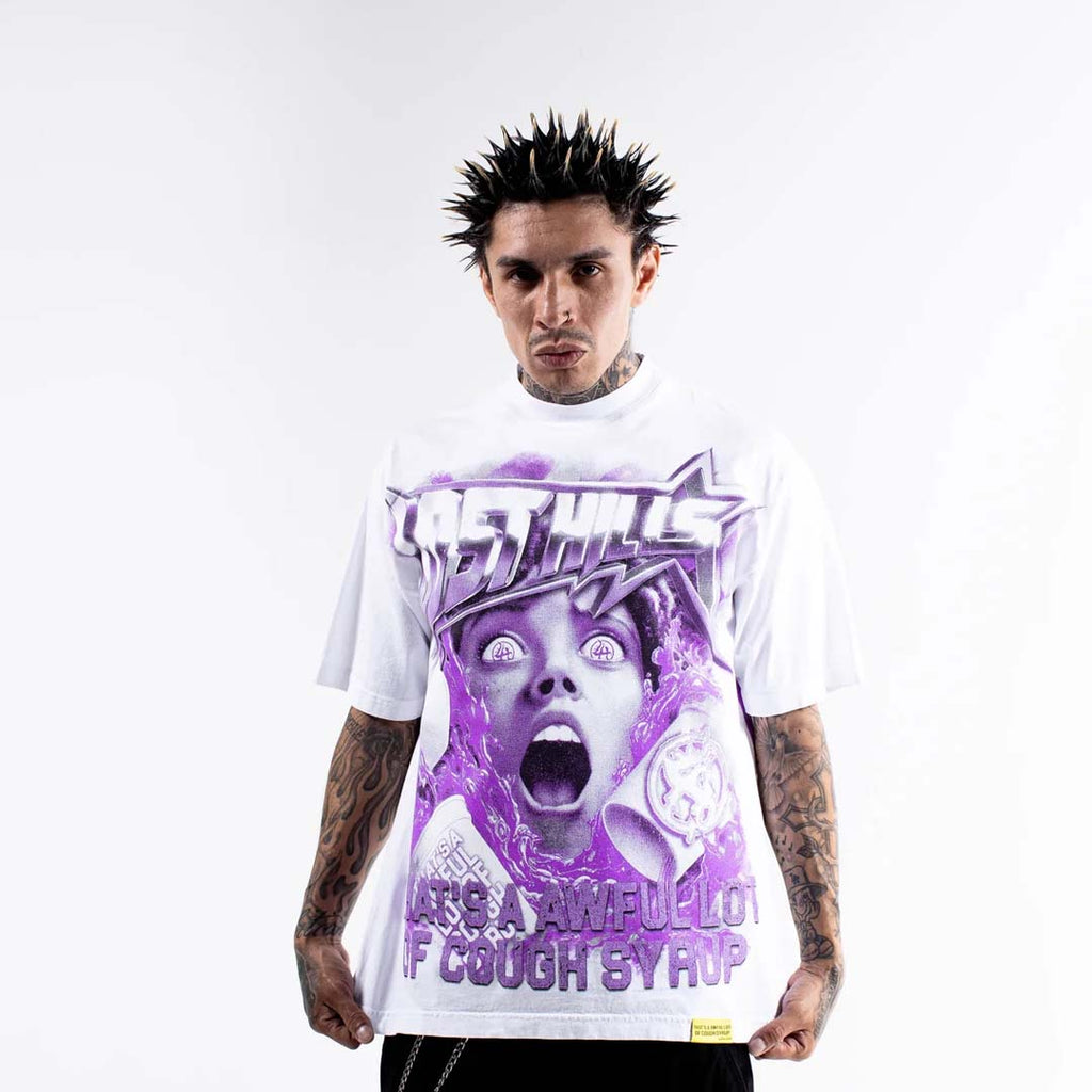 Lost Hills x Cough Syrup Scream Tee White